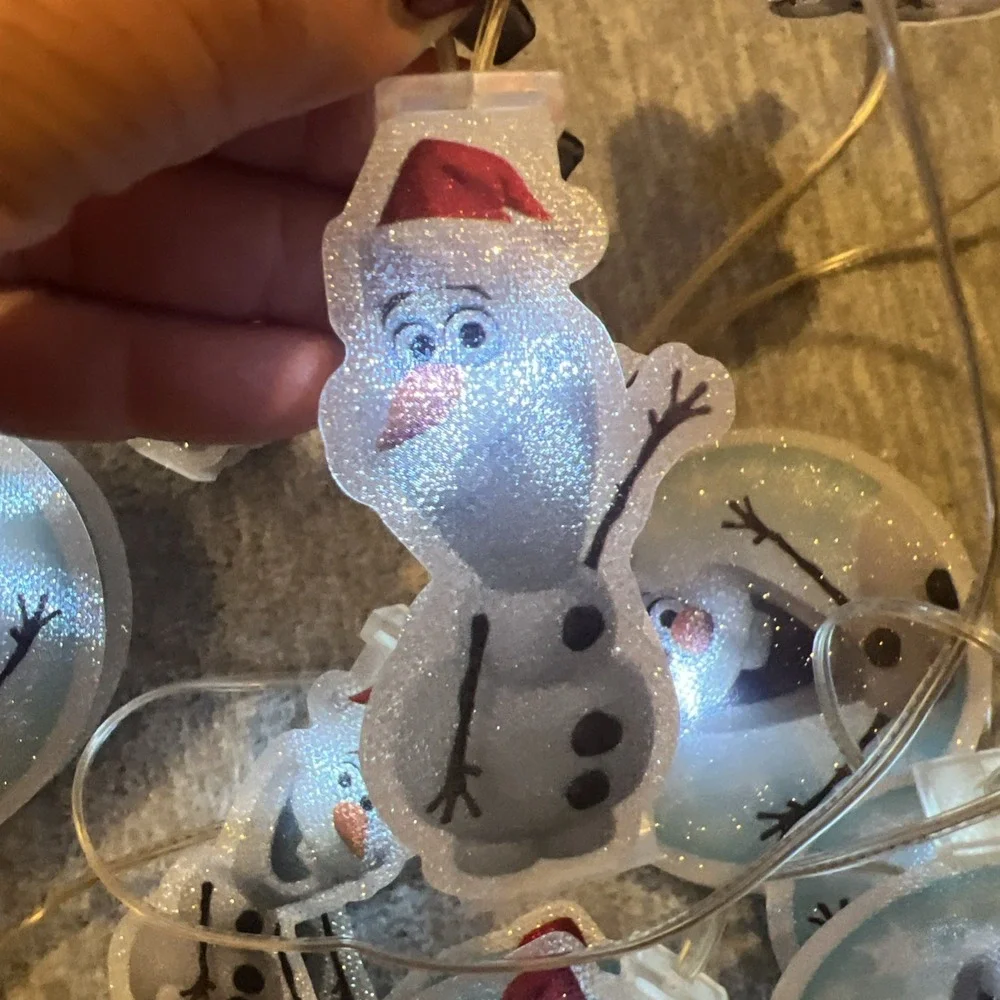 Disney Frozen Olaf Snowman Strand Of 10 Holiday‎ Christmas Lights Decor Battery